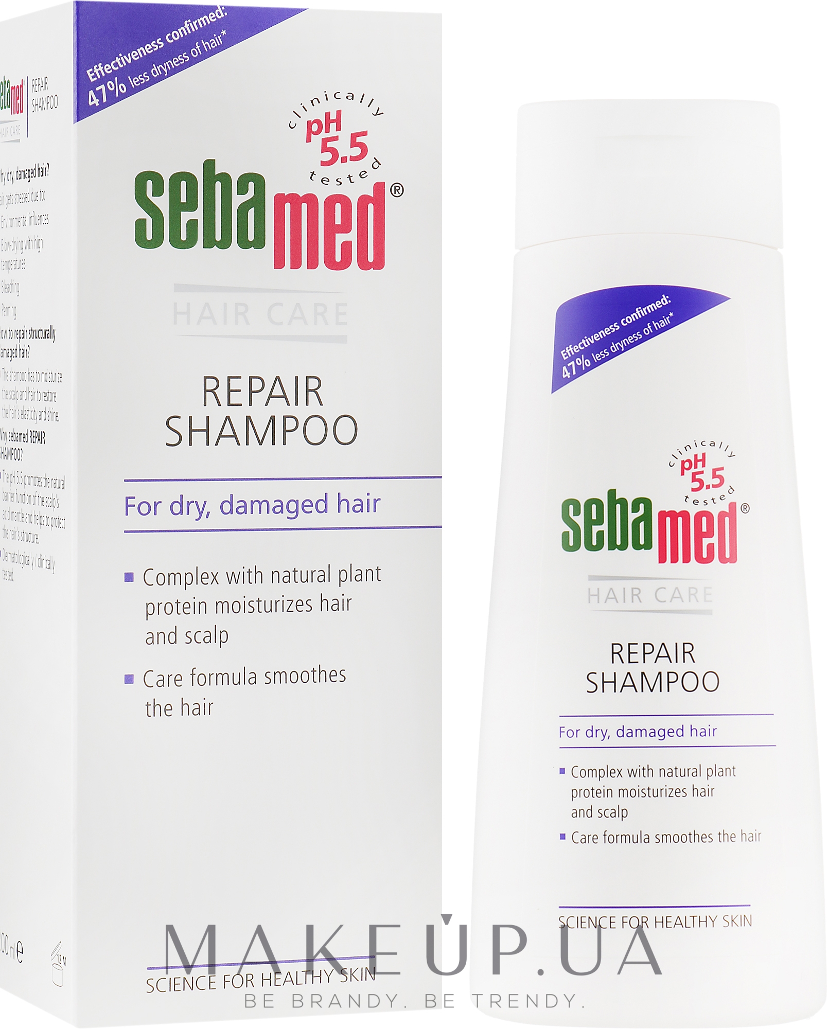 Шампунь восстанавливающий для сухих, ослабленных и поврежденных волос - Sebamed Repair Shampoo — фото 200ml