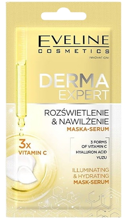 Маска-сыворотка для лица - Eveline Cosmetics Derma Expert Illuminating And Hydrating Mask-Serum — фото N1