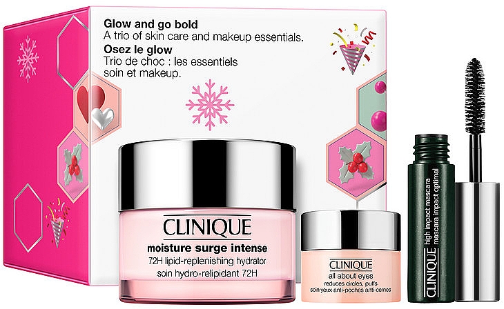 Набор - Clinique Glow And Go Bold Set (mascara/3.5ml + f/cr/50ml + eye/cr/5ml)
