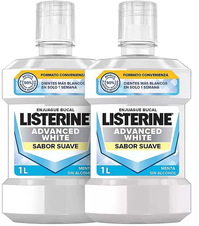 Набір - Listerine Advanced White Mild Flavor (mouthwash/2x1000ml) — фото N1