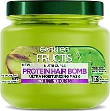 Увлажняющая маска для вьющихся волос - Garnier Fructis Nutri Curls Protein Hair Bomb Ultra Moisturizing Mask — фото N1