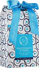 Набор - Fresh Line Gift Sets Apple Blossoms & Freesia (sh/gel/200ml + b/milk/200ml + b/spray/100ml) — фото N2