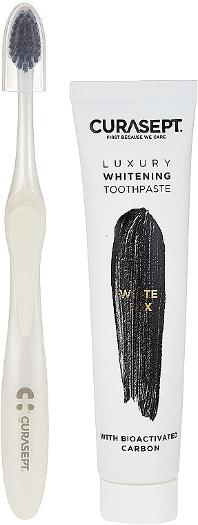 Набір - Curaprox Curasept Whitening Luxury White (t/paste/75ml + toothbrush) — фото N1