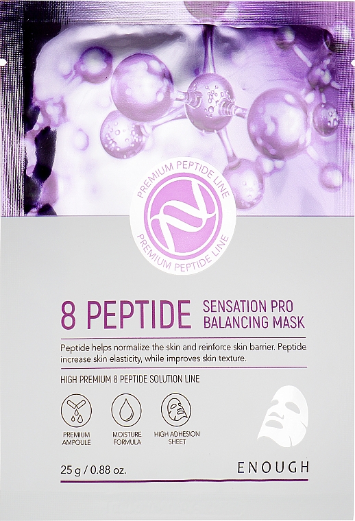 Тканинна маска для обличчя з комплексом пептидів - Enough 8 Peptide Sensation Pro Balancing Mask Pack
