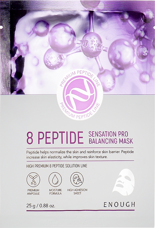 Тканевая маска для лица с комплекосм пептидов - Enough 8 Peptide Sensation Pro Balancing Mask Pack — фото N1