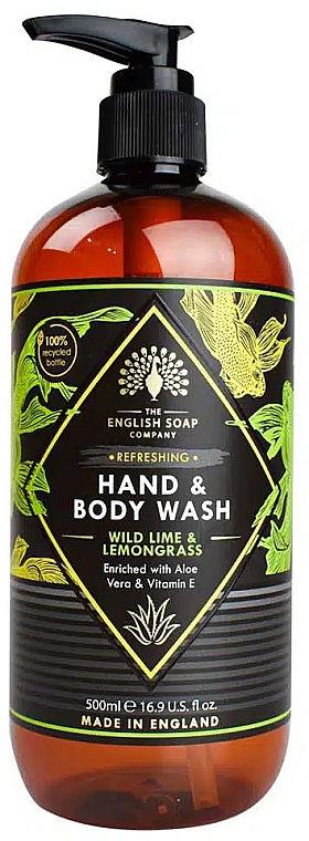 Жидкое мыло "Дикий лайм и лемонграсс" - The English Soap Company Radiant Collection Wild Lime & Lemongrass Hand & Body Wash — фото N1
