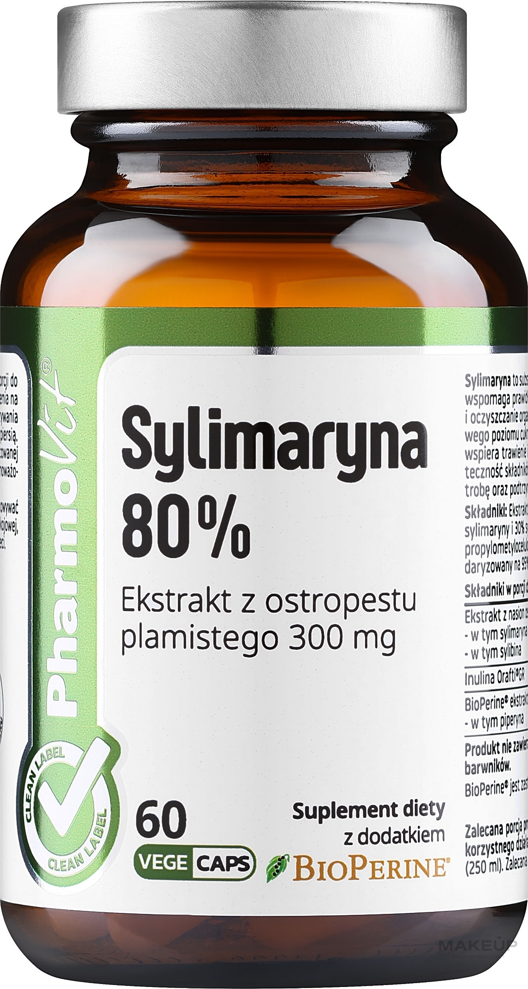 Пищевая добавка "Силимарин" 300 мг, 60 шт. - Pharmovit Clean Label — фото 60шт
