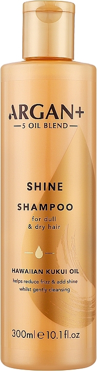 Шампунь для блиску сухого й тьмяного волосся - Argan+ Shine Shampoo Hawaiian Kukui Oil — фото N1