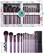 Набір пензлів для макіяжу, 15 шт. - Eigshow Beauty Eigshow Makeup Brush Kit In Gift Box Smoke Purple — фото N2