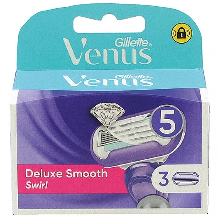 Сменные кассеты для бритья, 3 шт. - Gillette Venus Deluxe Smooth Swirl Refill Blades — фото N1