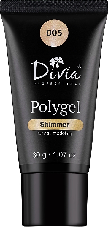 Полигель для наращивания ногтей с шиммером - Divia Polygel Shimmer