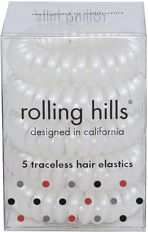 Резинка-браслет для волосся, білий - Rolling Hills 5 Traceless Hair Rings White — фото N1