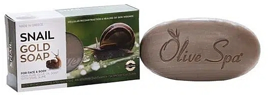 Регенерувальне мило з равликом для обличчя та тіла - Olive Spa Snail Gold Soap — фото N1