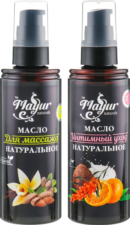 Подарочный набор для массажа и интимного ухода - Mayur (b/oil/120ml + intim/oil/120ml)
