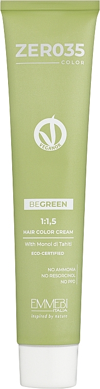 Безаммиачная крем-краска - Emmebi Italia Zer035 Be Green Hair Color  — фото N1