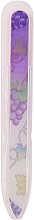 Стеклянная пилочка с цветочным принтом, фиолетовая - Tools For Beauty Glass Nail File With Flower Printed — фото N1