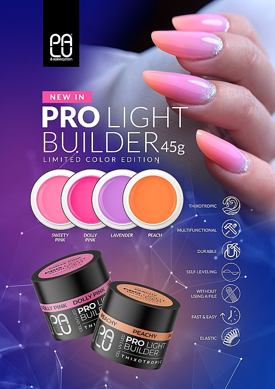 Гель конструювальний - Palu Pro Light Builder Gel Peachy — фото N4