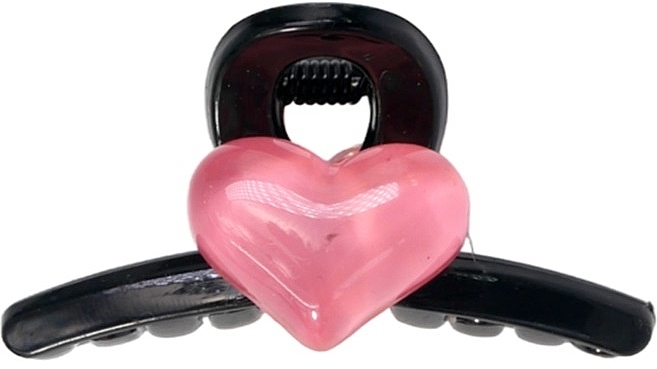 Заколка "Краб", чорна з рожевим серцем - Lolita Accessories — фото N1
