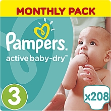 Детские одноразовые подгузники Active Baby-Dry Размер 3 (Midi) 5-9 кг, 208 шт. - Pampers — фото N2