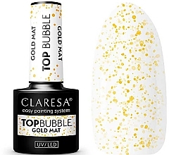 Духи, Парфюмерия, косметика Матовый топ с золотыми частицами - Claresa Bubble Gold Matt No Wipe