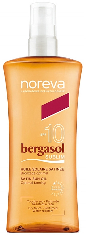 Солнцезащитное масло для тела - Noreva Laboratoires Bergasol Sublim Satiny Sun Oil SPF10 — фото N1