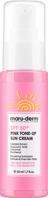 Тонізувальний сонцезахисний крем для обличчя - Maruderm Cosmetics Pink Tone-up Sun Cream SPF 50 — фото N1