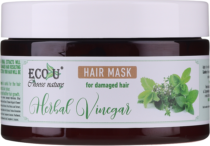 Маска для пошкодженого волосся - Eco U Hair Mask Herbal Vinegar For Damaged Hair — фото N2