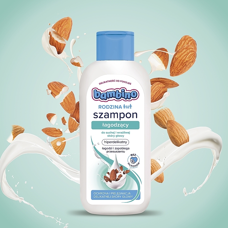 Успокаивающий шампунь для сухой и чувствительной кожи головы - Bambino Family Soothing Shampoo — фото N3