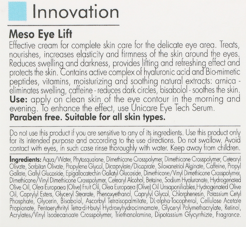 MESO крем-лифтинг для глаз - Kart Innovation Meso Eye Lift Cream — фото N3