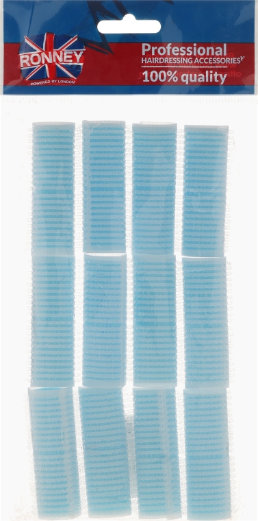 Бигуди на липучке 20/63, голубые - Ronney Professional Velcro Roller — фото N1