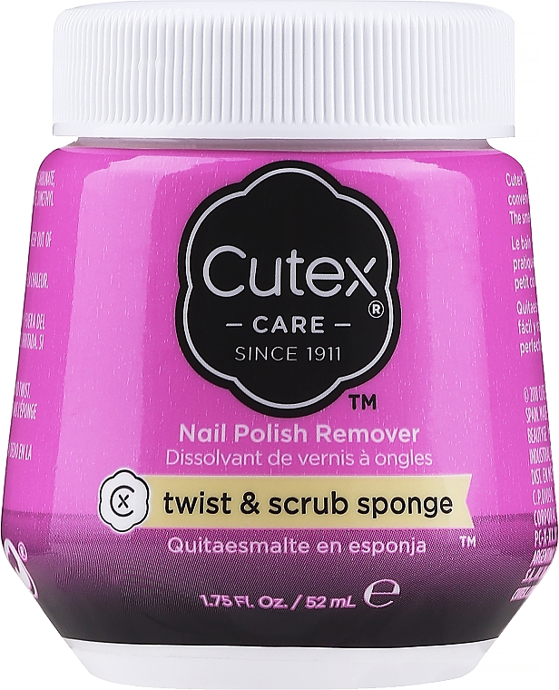 Рідина для зняття лаку губкою - Cutex Twist & Scrub Sponge Nail Polish Remover — фото N1