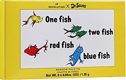 Палетка теней для век - I Heart Revolution Dr. Seuss One Fish Two Fish Red Fish Blue Fish Eyeshadow Palette — фото N2