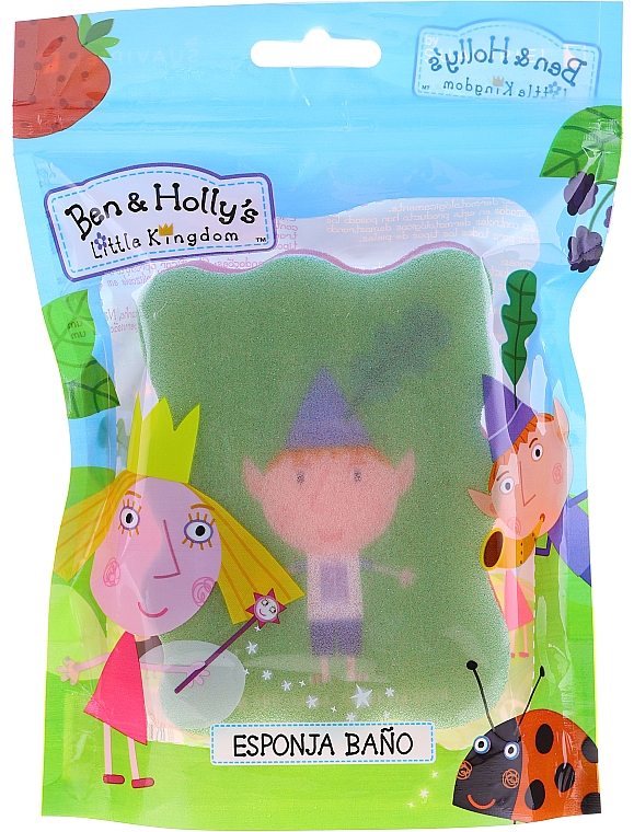 Мочалка банная детская "Бен и Холли", Бен, зелено-розовая - Suavipiel Ben & Holly Bath Sponge — фото N1