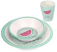Набор посуды бамбуковый "So Cool. Арбуз", 3 элемента, розовый - Canpol Babies — фото N1