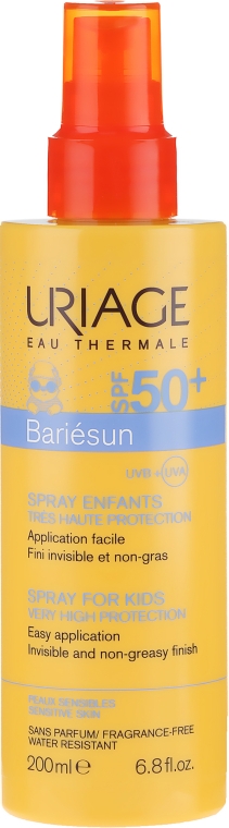 Солнцезащитный спрей для детей без ароматизаторов - Uriage Bariesun Spray Very High Protection SPF50