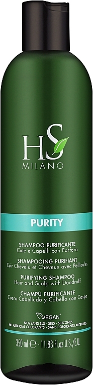 Очищающий шампунь для волос и кожи головы, против перхоти - HS Milano Purity Shampoo — фото N1