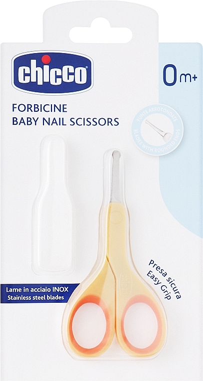 Ножницы для ногтей детские безопасные, оранжевые - Chicco Baby Nail Scissors — фото N1