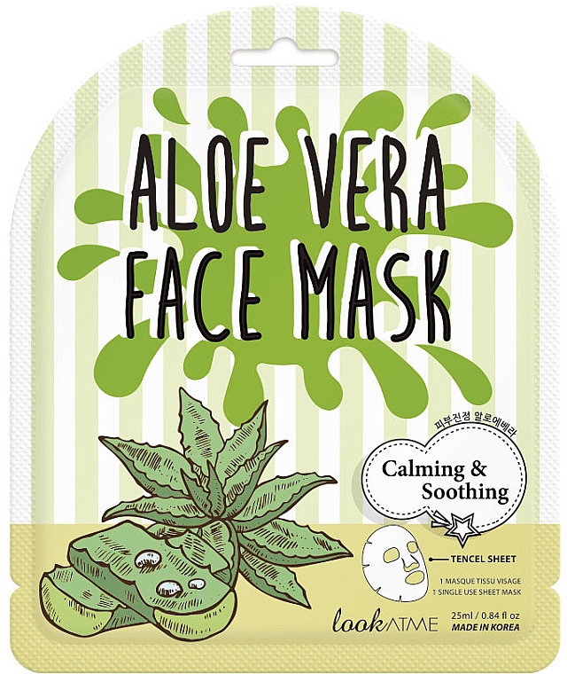 Тканинна маска для обличчя з екстрактом алое вера - Look At Me Aloe Vera Face Mask — фото N1
