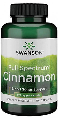 Харчова добавка "Кориця", 375 мг - Swanson Cinnamon — фото N1