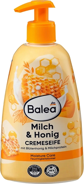 Жидкое крем-мыло «Молоко & Мёд» - Balea Creme Seife Milch & Honig — фото N1