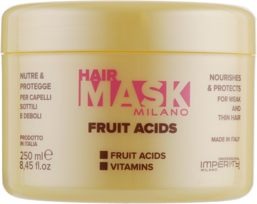 Маска для тонкого і ламкого волосся - Imperity Milano Fruit Acids Hair Mask