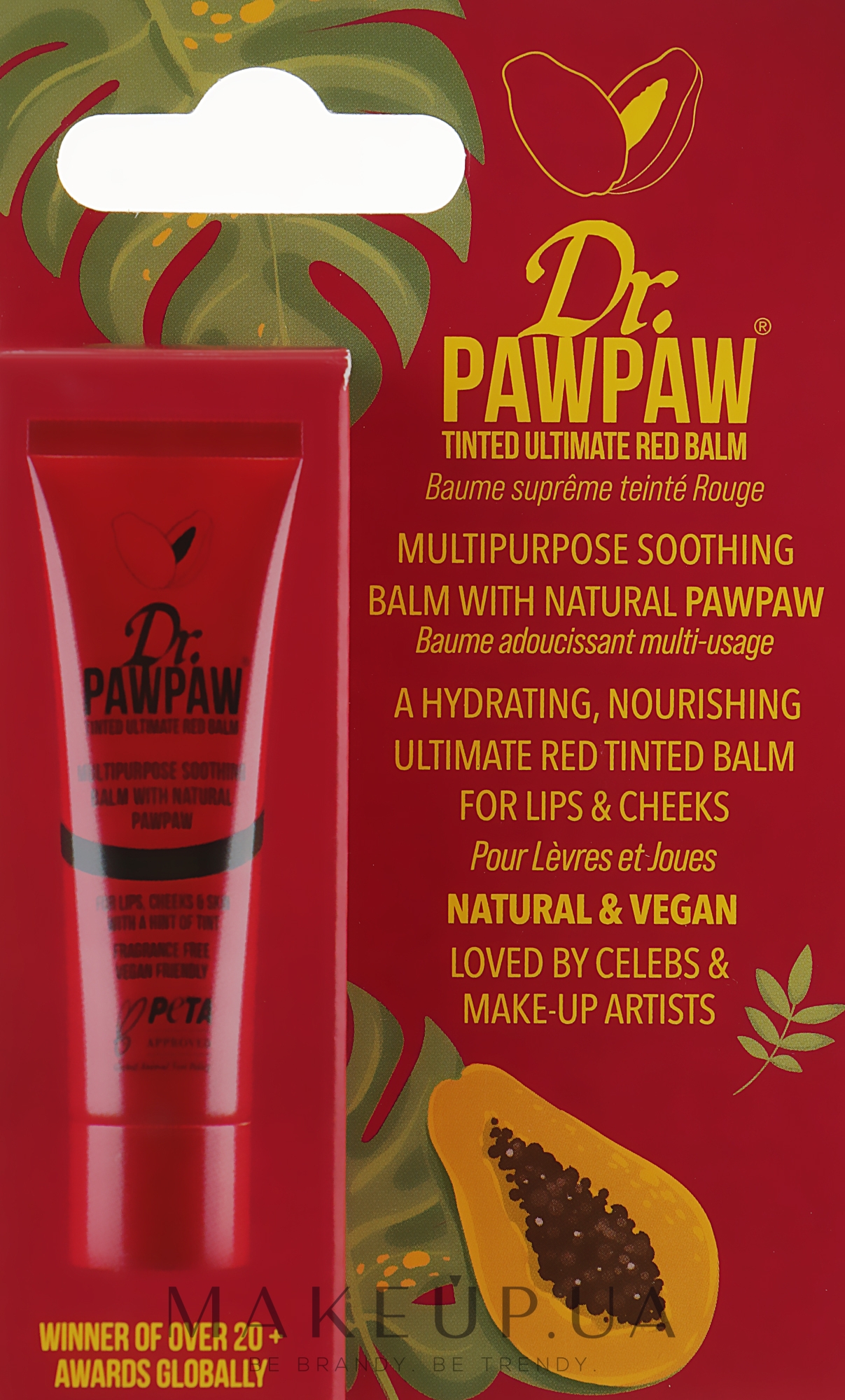 Бальзам для губ, красный - Dr. PAWPAW Tinted Ultimate Red Balm — фото 10ml