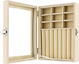 Скринька-органайзер для прикрас прямокутна, бежева - Reclaire — фото N2