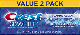 Духи, Парфюмерия, косметика Набор зубных паст - Crest 3D White Foaming Clean Whitening Toothpaste