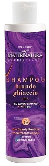 Шампунь для нейтрализации желтизны - MaterNatura Ice Blonde Iris Hair Toning Shampoo — фото N2