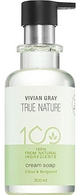 Крем-мило для рук - Vivian Gray True Nature Citrus & Bergamot Cream Soap — фото N1