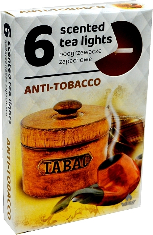 Чайні свічки "Антитютюн", 6 шт. - Admit Scented Tea Light Anti Tobacco — фото N1