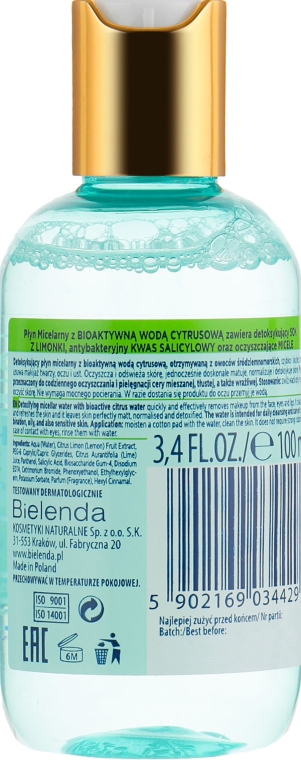 Мицеллярная жидкость для лица "Лайм" - Bielenda Micellar Care Solution Lime — фото N2
