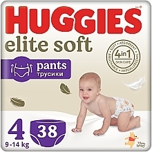 Подгузники-трусики Elite Soft Pants 4 (9-14 кг), 38 шт. - Huggies — фото N1