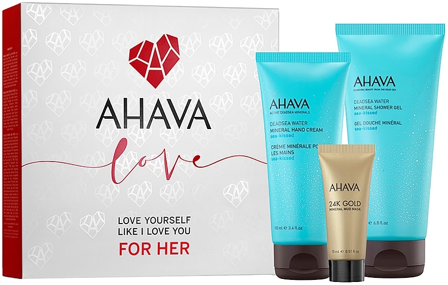 Набір - Ahava Valentines Kit For Her (sh/gel/200ml + h/cr/100ml + f/mask/15ml) — фото N1